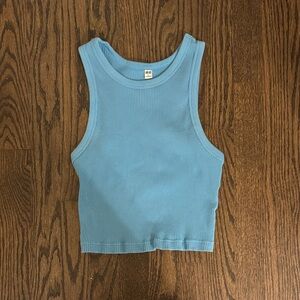 Uniqlo Blue Ribbed Tank Top